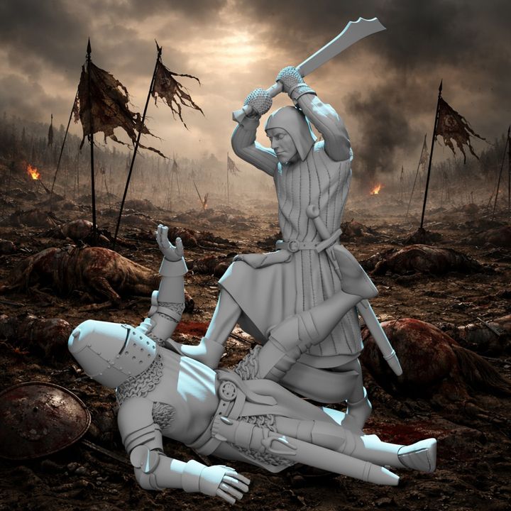 Infantry finishing off a downed knight