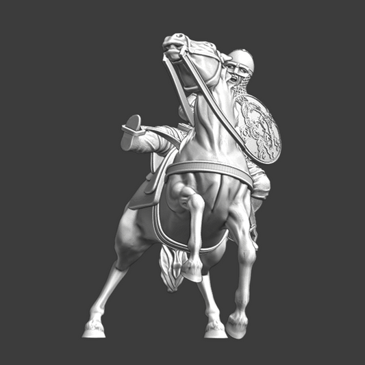 Medieval Kievan Rus warrior falling from his horse.