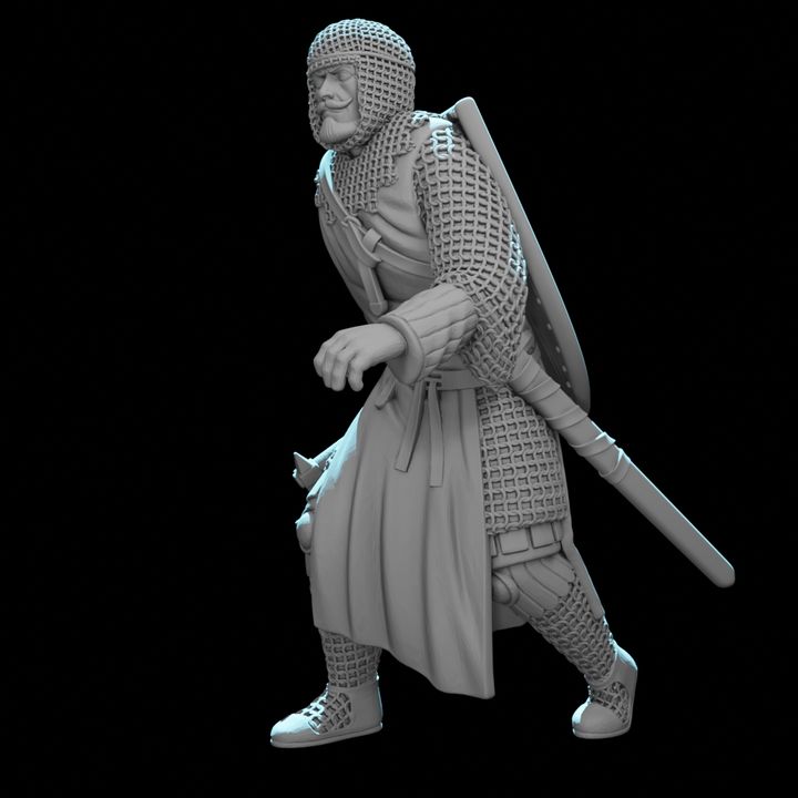 Medieval Crusader Knight Advancing