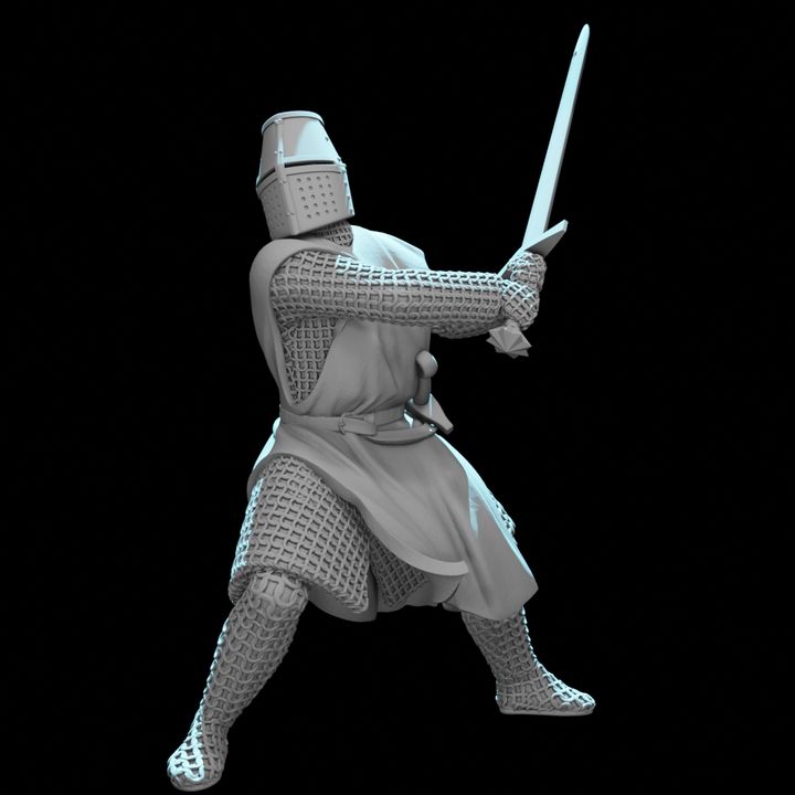 Medieval Knight Swinging Greatsword – Power Stance