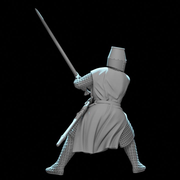 Medieval Knight Swinging Greatsword – Power Stance