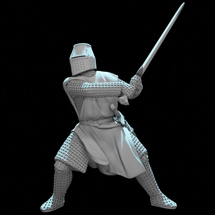 Medieval Knight Swinging Greatsword – Power Stance