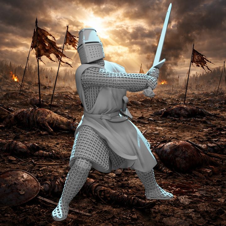 Medieval Knight Swinging Greatsword – Power Stance
