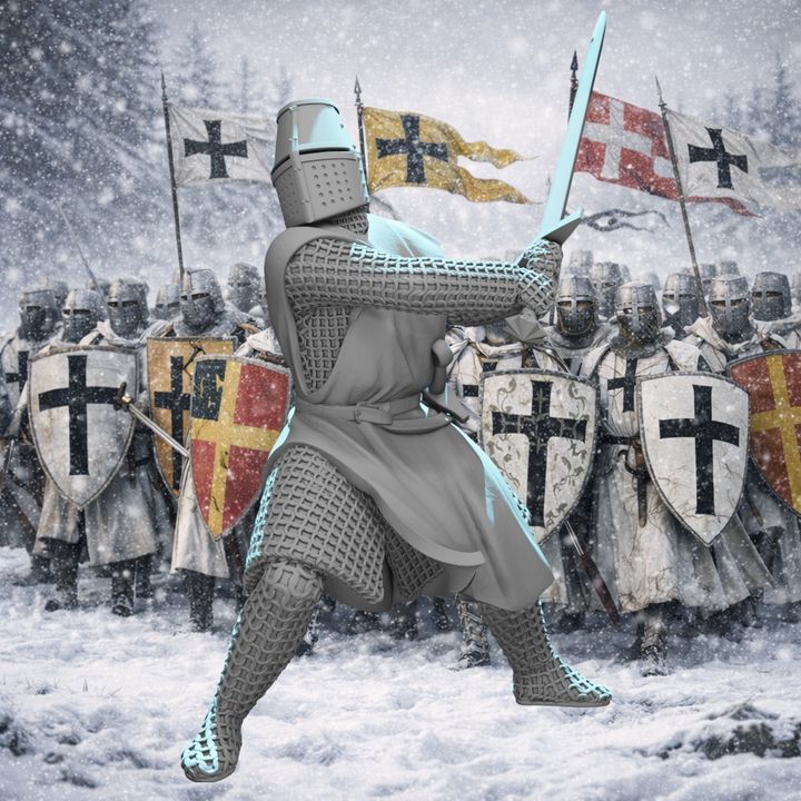 Medieval Knight Swinging Greatsword – Power Stance