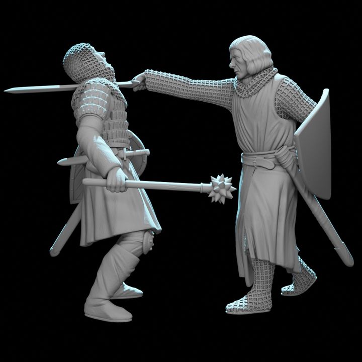 Medieval Crusader Duel – Knight Slaying His Opponent | Dynamic Combat Vignette.