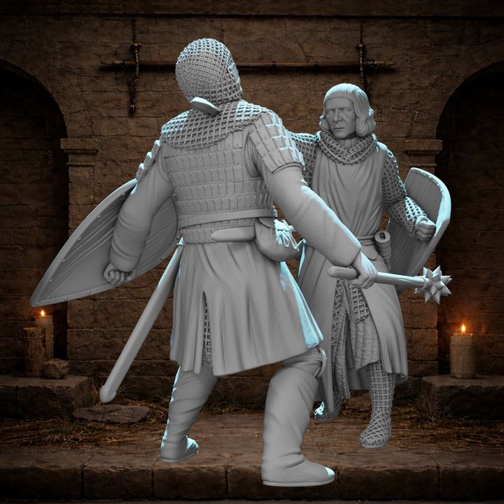 Medieval Crusader Duel – Knight Slaying His Opponent | Dynamic Combat Vignette.