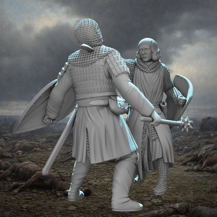Medieval Crusader Duel – Knight Slaying His Opponent | Dynamic Combat Vignette.