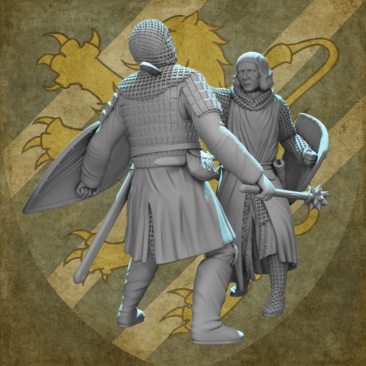Medieval Crusader Duel – Knight Slaying His Opponent | Dynamic Combat Vignette.