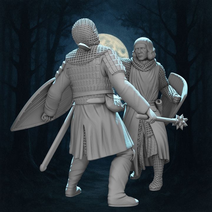 Medieval Crusader Duel – Knight Slaying His Opponent | Dynamic Combat Vignette.