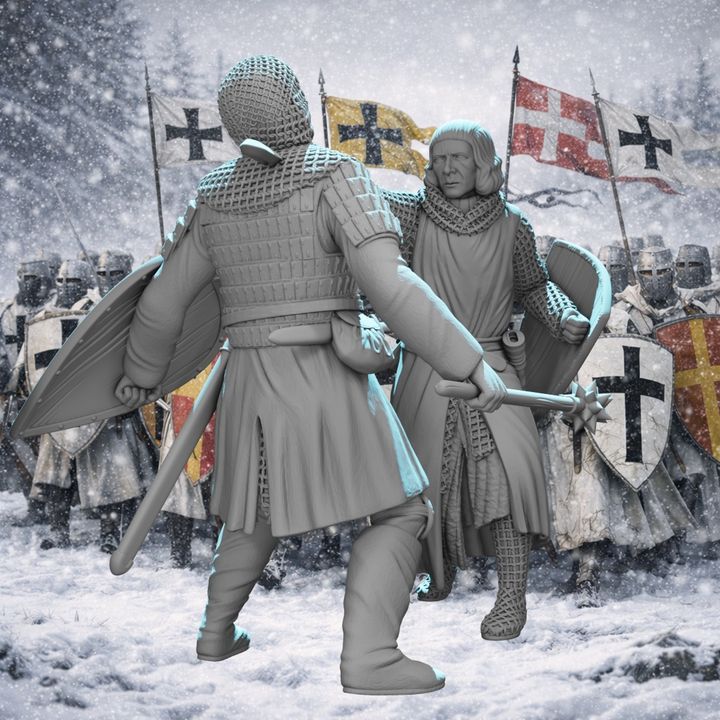 Medieval Crusader Duel – Knight Slaying His Opponent | Dynamic Combat Vignette.