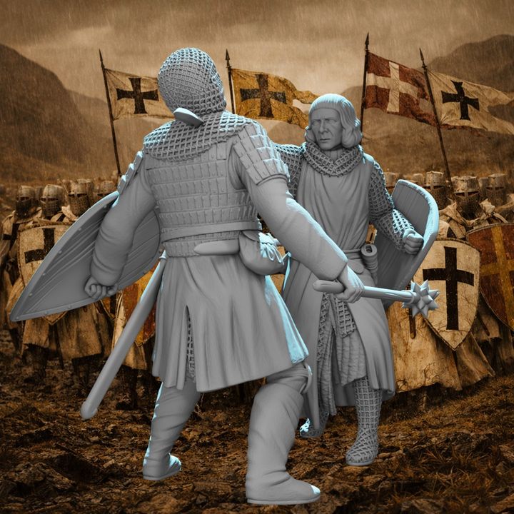 Medieval Crusader Duel – Knight Slaying His Opponent | Dynamic Combat Vignette.