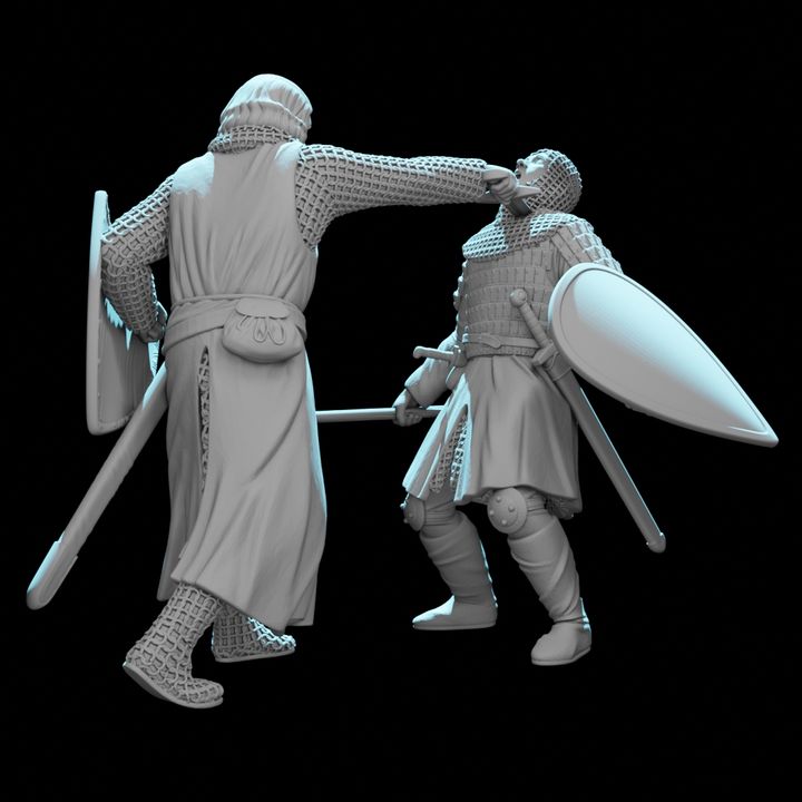 Medieval Crusader Duel – Knight Slaying His Opponent | Dynamic Combat Vignette.