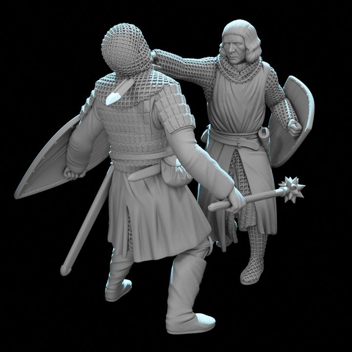 Medieval Crusader Duel – Knight Slaying His Opponent | Dynamic Combat Vignette.