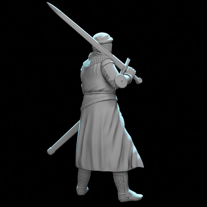 Medieval Knight Resting with Great Sword