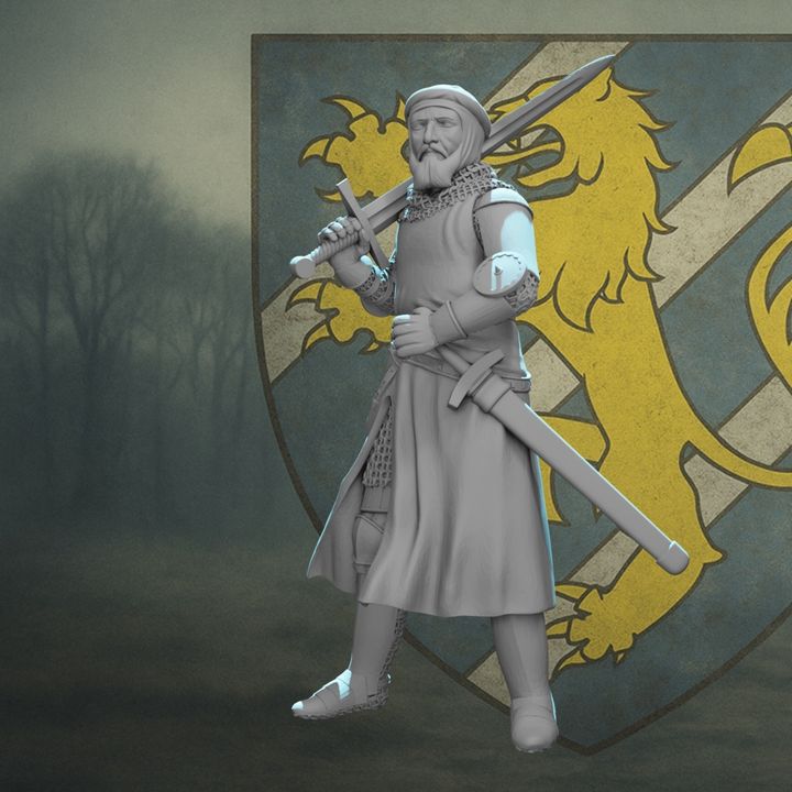 Medieval Knight Resting with Great Sword