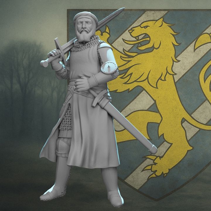 Medieval Knight Resting with Great Sword