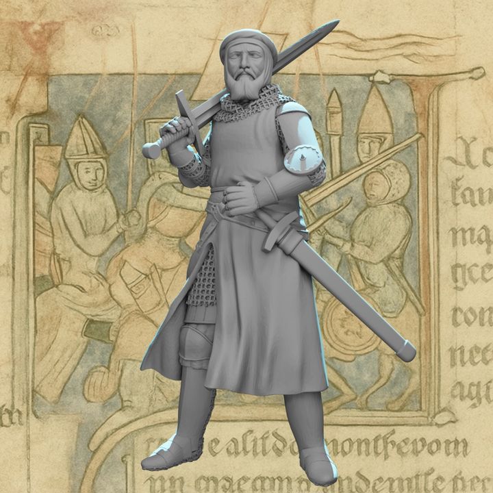Medieval Knight Resting with Great Sword
