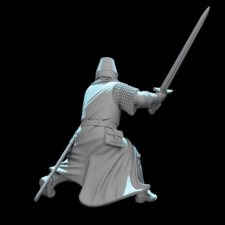 Medieval Crusader Knight – Two-Handed Sword Charging Pose