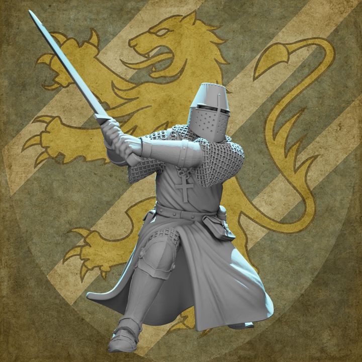 Medieval Crusader Knight – Two-Handed Sword Charging Pose