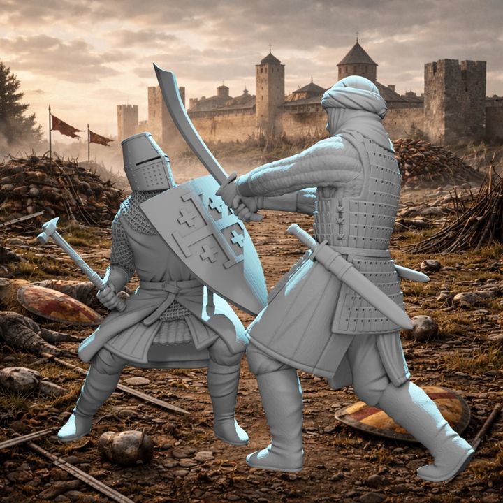 Crusader Knight vs Saracen Warrior – Kingdom of Jerusalem Vignette