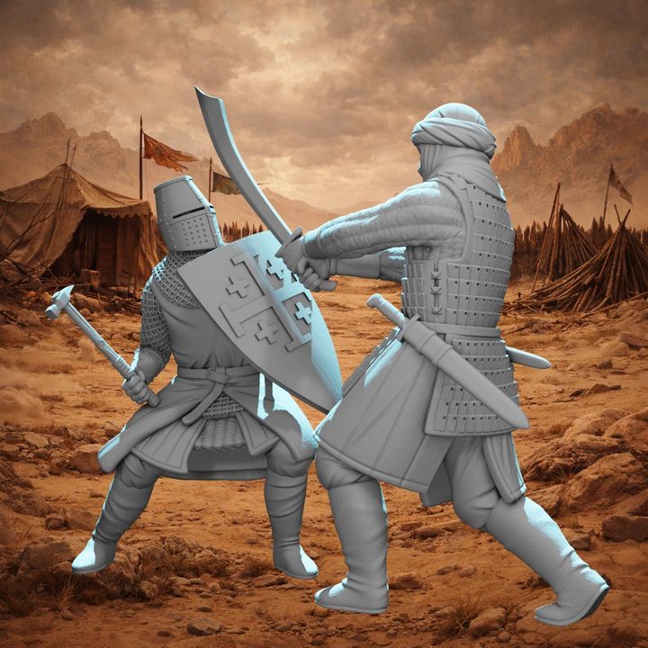 Crusader Knight vs Saracen Warrior – Kingdom of Jerusalem Vignette