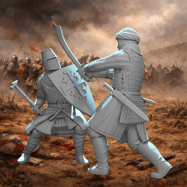 Crusader Knight vs Saracen Warrior – Kingdom of Jerusalem Vignette