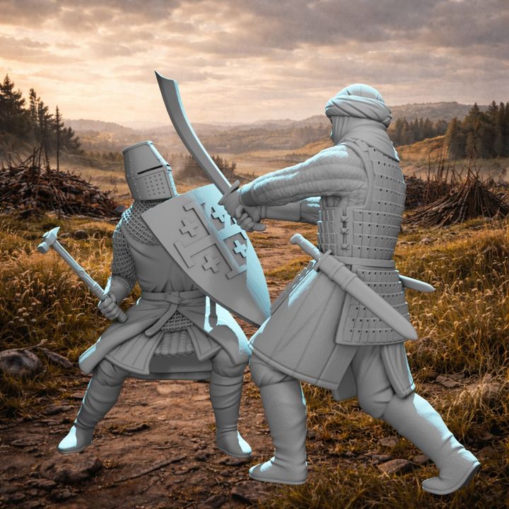 Crusader Knight vs Saracen Warrior – Kingdom of Jerusalem Vignette