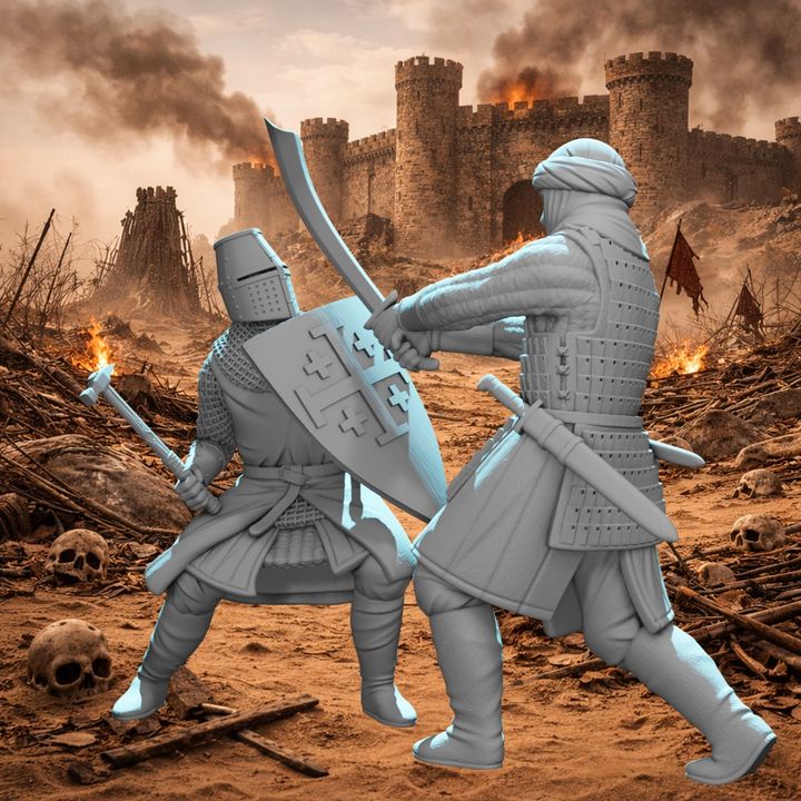 Crusader Knight vs Saracen Warrior – Kingdom of Jerusalem Vignette