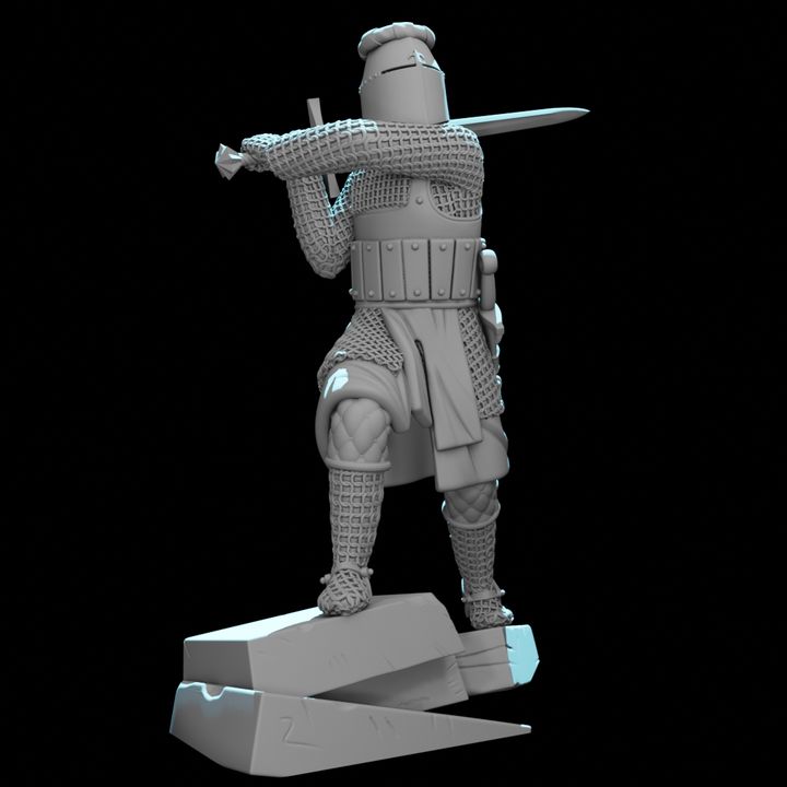 Medieval Knight with Greatsword – Dynamic Combat Pose