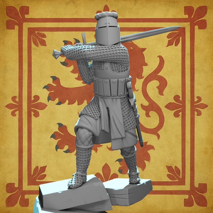Medieval Knight with Greatsword – Dynamic Combat Pose