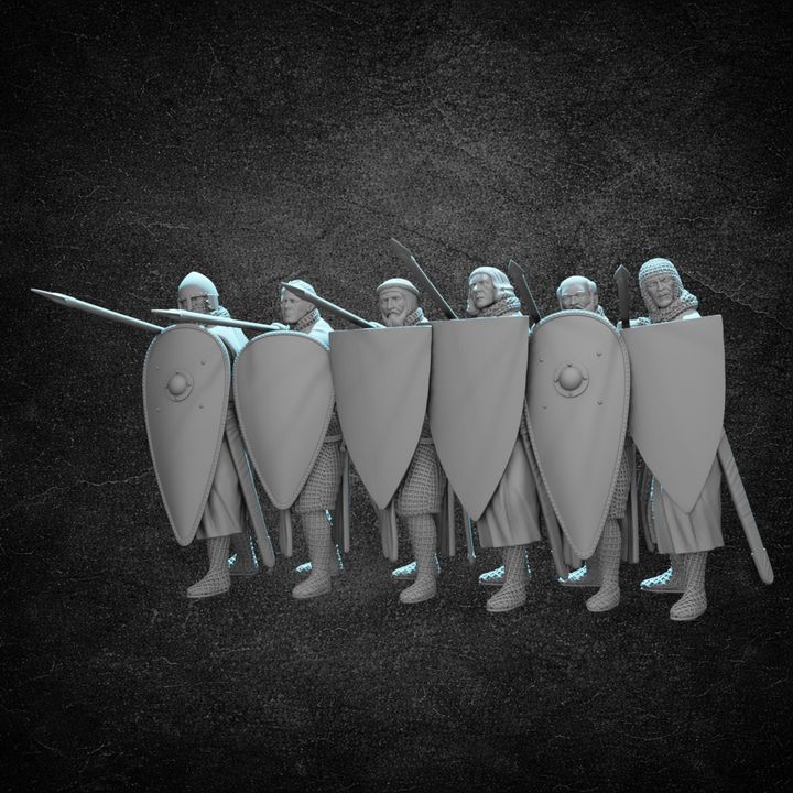 Medieval Shield Wall Set.