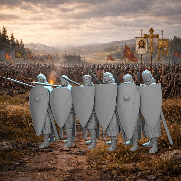 Medieval Shield Wall Set.