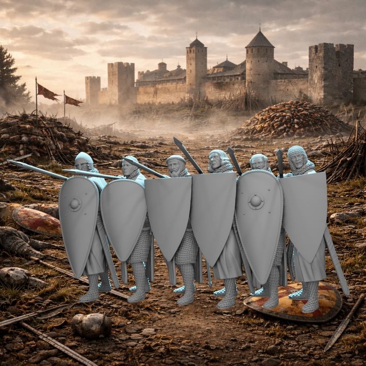 Medieval Shield Wall Set.