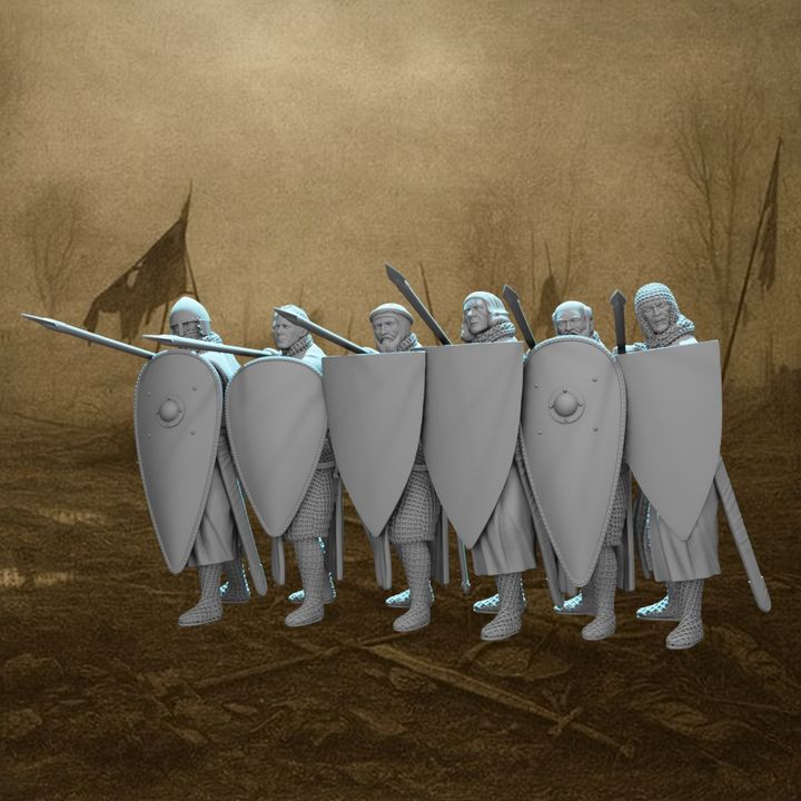 Medieval Shield Wall Set.