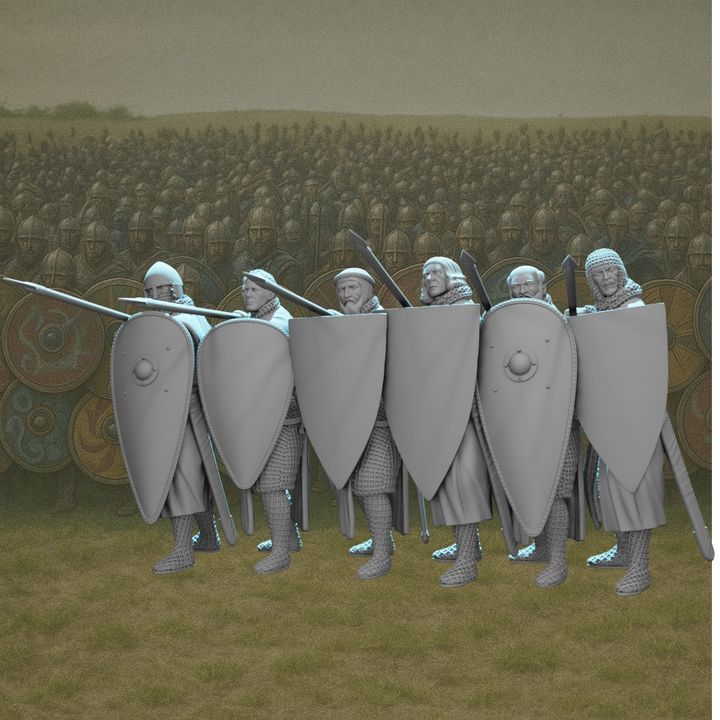 Medieval Shield Wall Set.