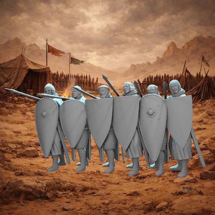 Medieval Shield Wall Set.