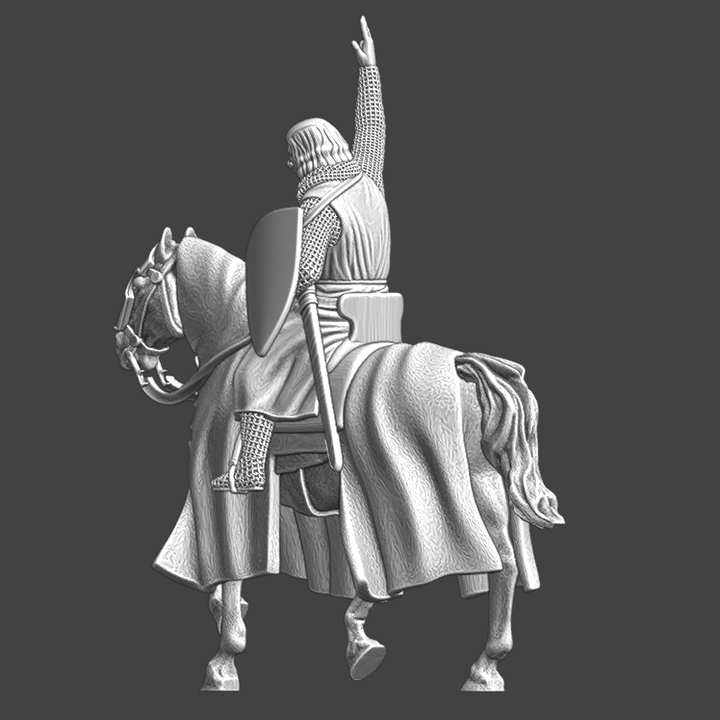 Mounted medieval Knight Praying 2.