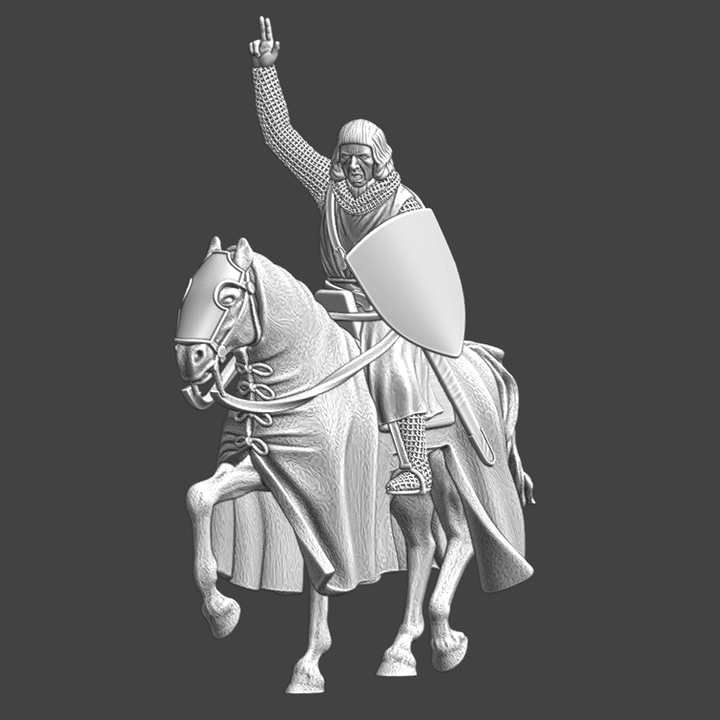 Mounted medieval Knight Praying 2.
