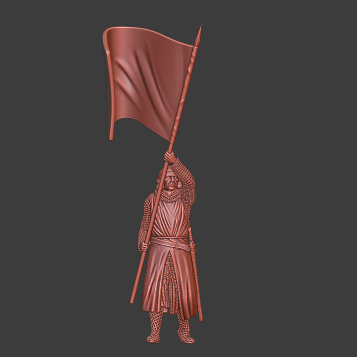 Medieval knight with banner.