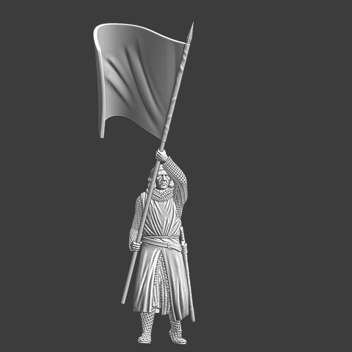 Medieval knight with banner.