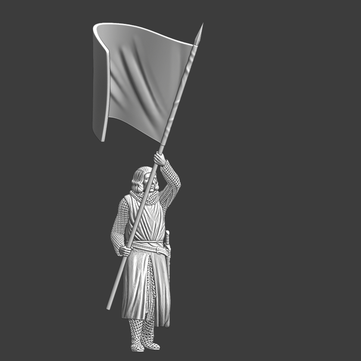 Medieval knight with banner.
