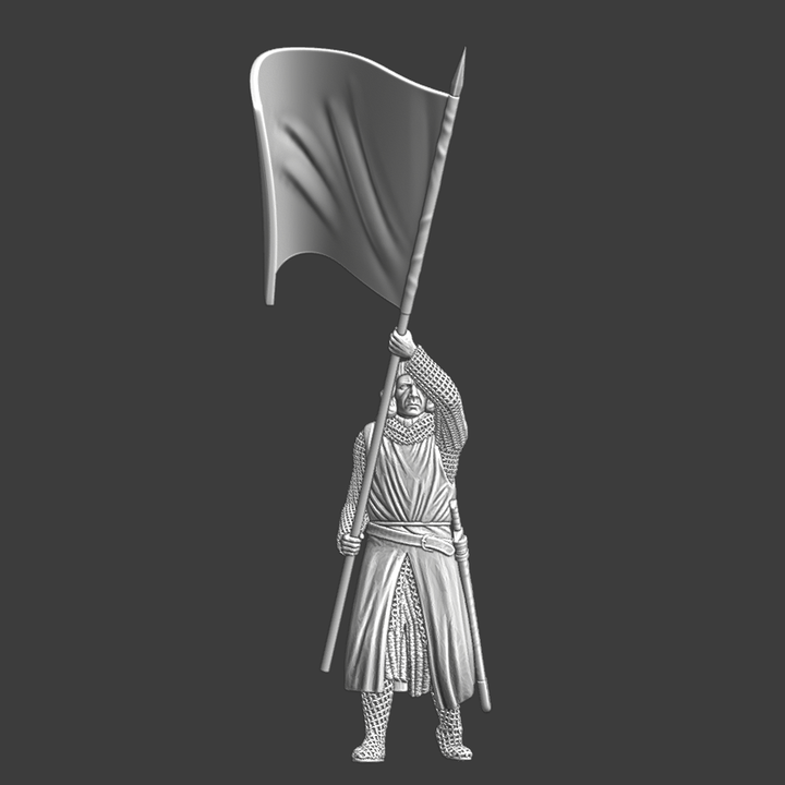 Medieval knight with banner.
