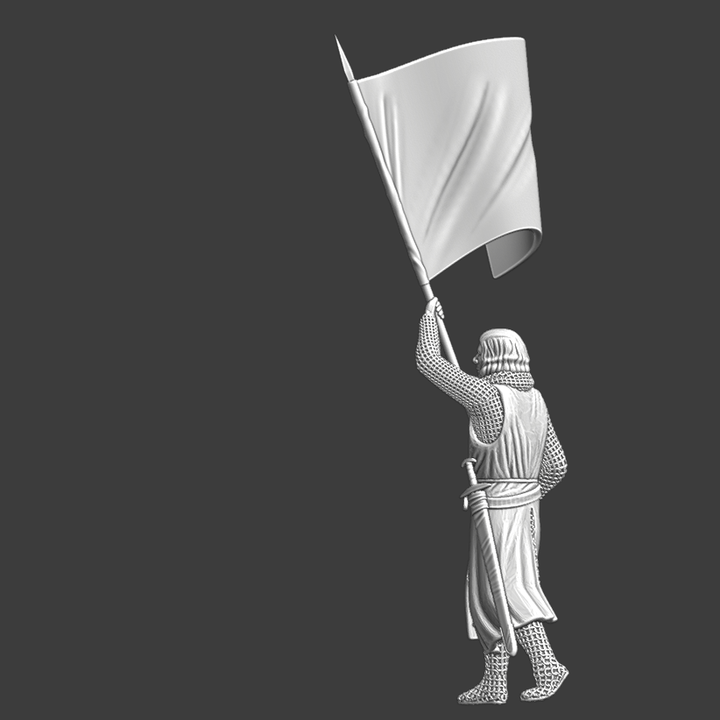 Medieval knight with banner.