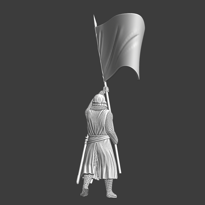 Medieval knight with banner.