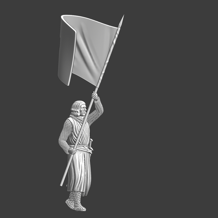 Medieval knight with banner.