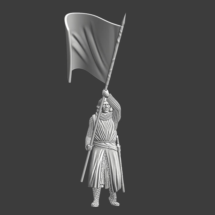 Medieval knight with banner.