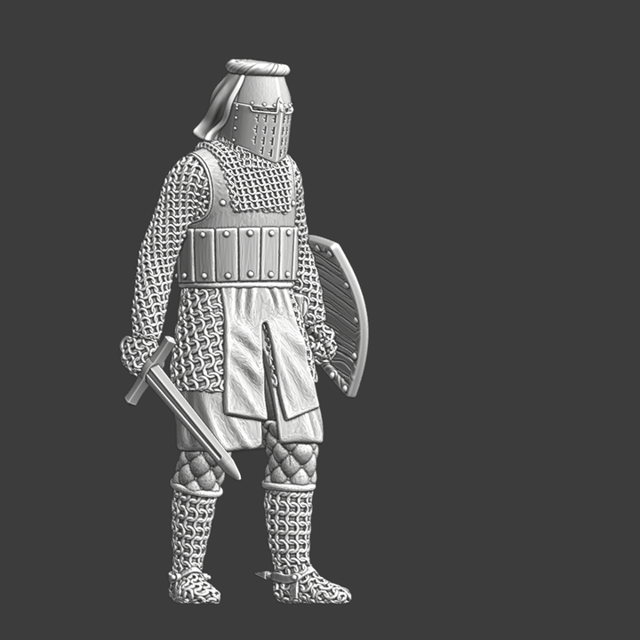 Medieval Templar/Hospitaller knight with sword.