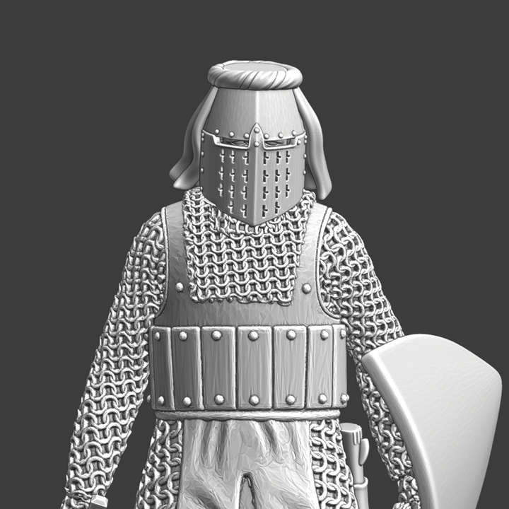 Medieval Templar/Hospitaller knight with sword.