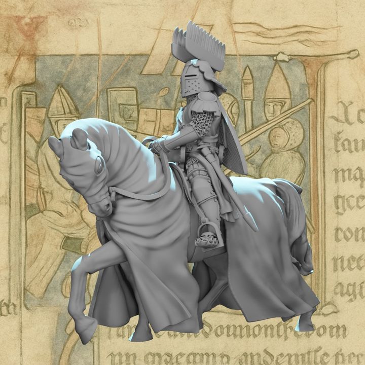 Mounted Medieval Polish Knight – Crested Helm