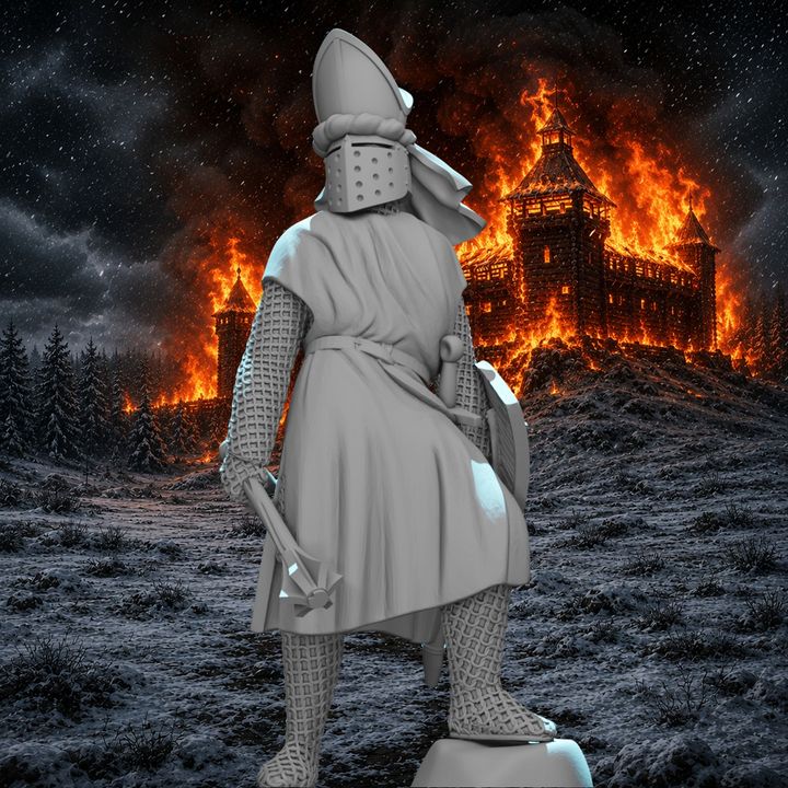Medieval Warrior Bishop - Commander and Clerk.
